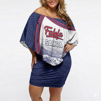 Personalised Falefa Samoa Village Off Shoulder Short Dress Valley Polynesian Tribal Hibiscus Floral