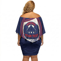 Personalised Falefa Samoa Village Off Shoulder Short Dress Valley Polynesian Tribal Hibiscus Floral