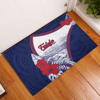 Falefa Samoa Village Rubber Doormat Valley Polynesian Tribal Hibiscus Floral