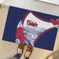 Falefa Samoa Village Rubber Doormat Valley Polynesian Tribal Hibiscus Floral