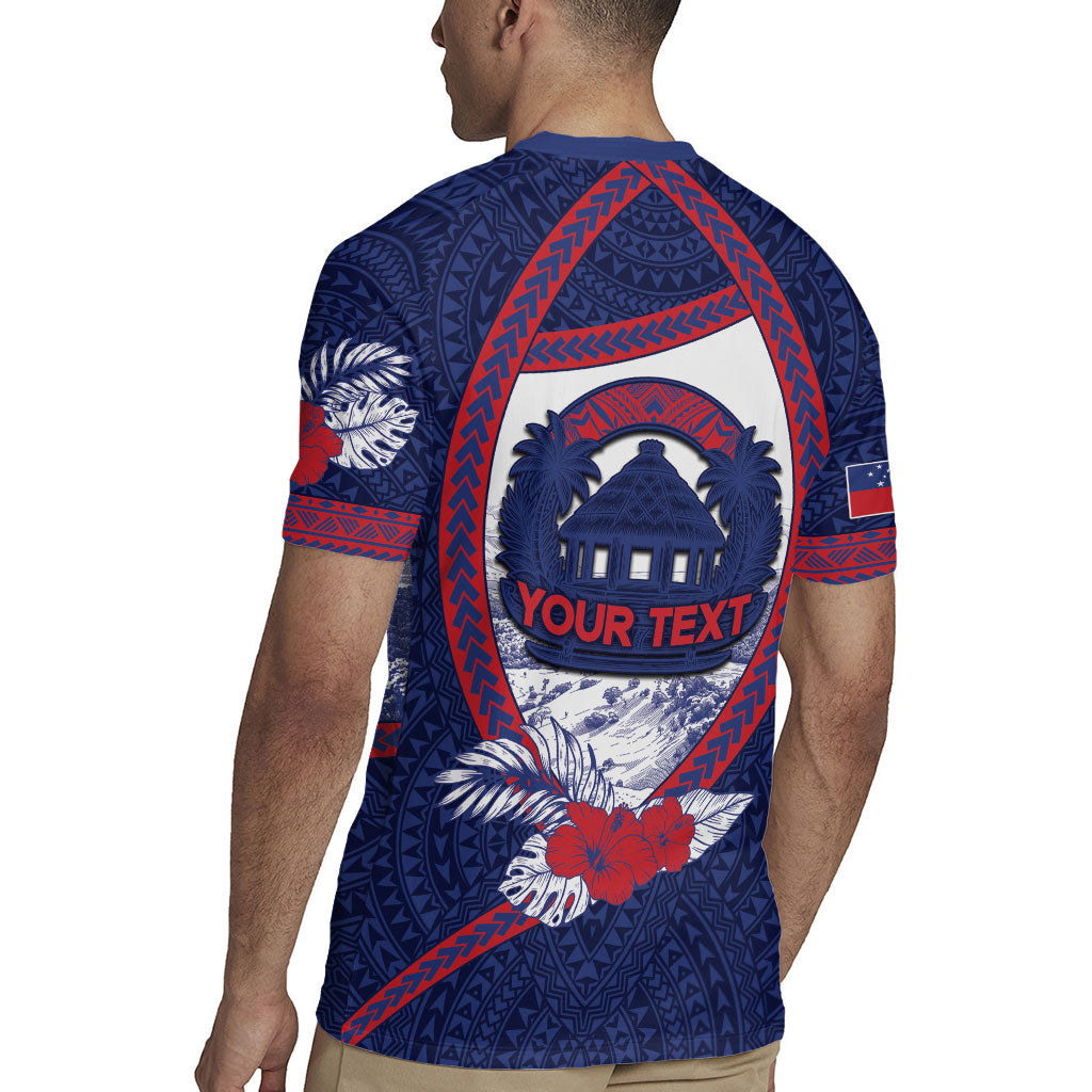 Personalised Falefa Samoa Village Rugby Jersey Valley Polynesian Tribal Hibiscus Floral