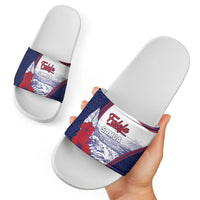 Falefa Samoa Village Slide Sandals Valley Polynesian Tribal Hibiscus Floral