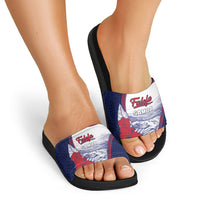 Falefa Samoa Village Slide Sandals Valley Polynesian Tribal Hibiscus Floral
