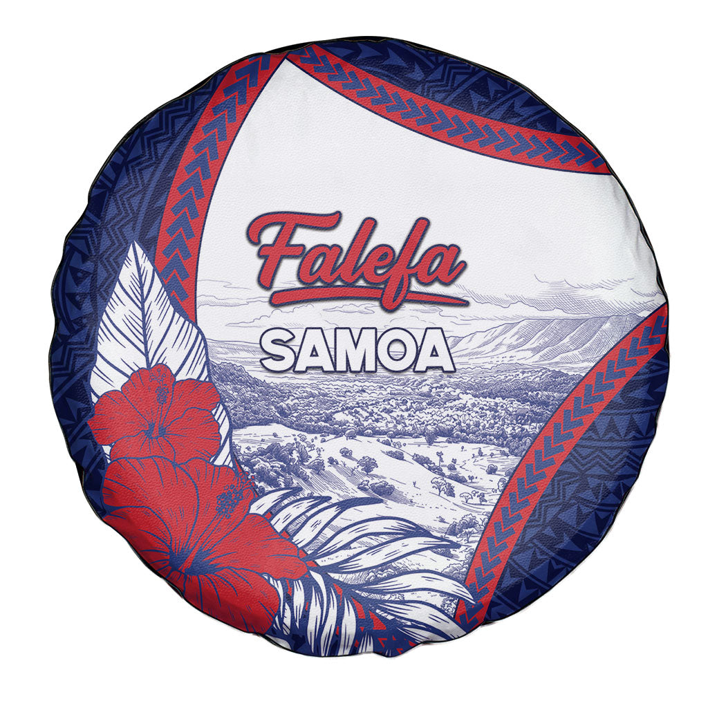 Falefa Samoa Village Spare Tire Cover Valley Polynesian Tribal Hibiscus Floral