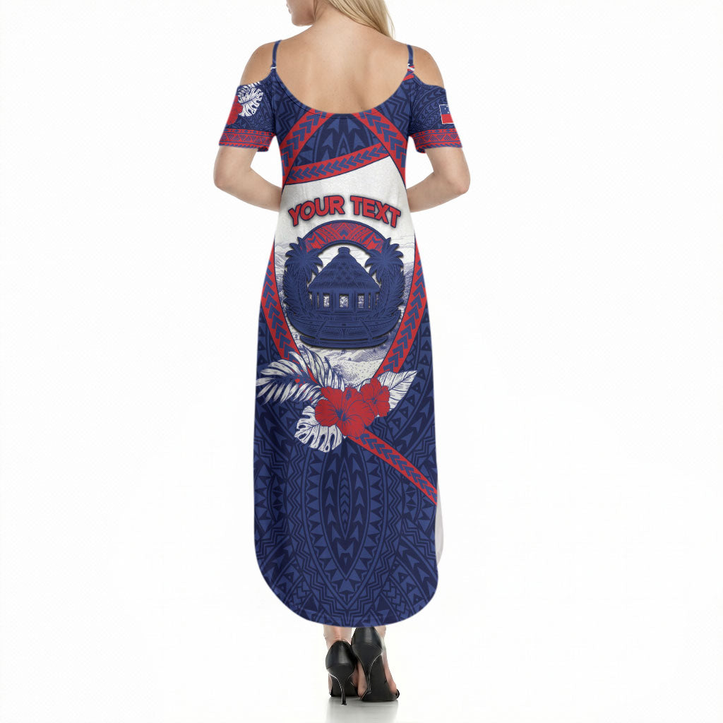Personalised Falefa Samoa Village Summer Maxi Dress Valley Polynesian Tribal Hibiscus Floral