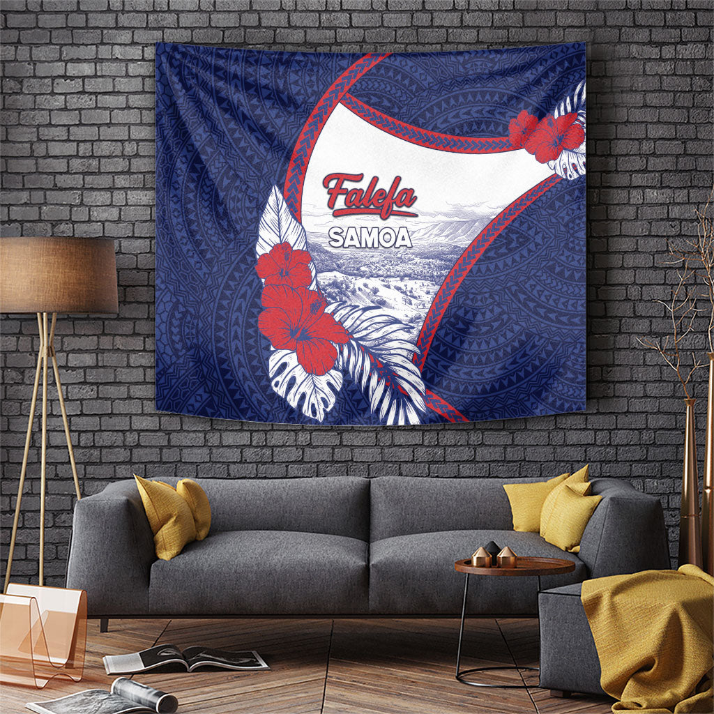 Falefa Samoa Village Tapestry Valley Polynesian Tribal Hibiscus Floral