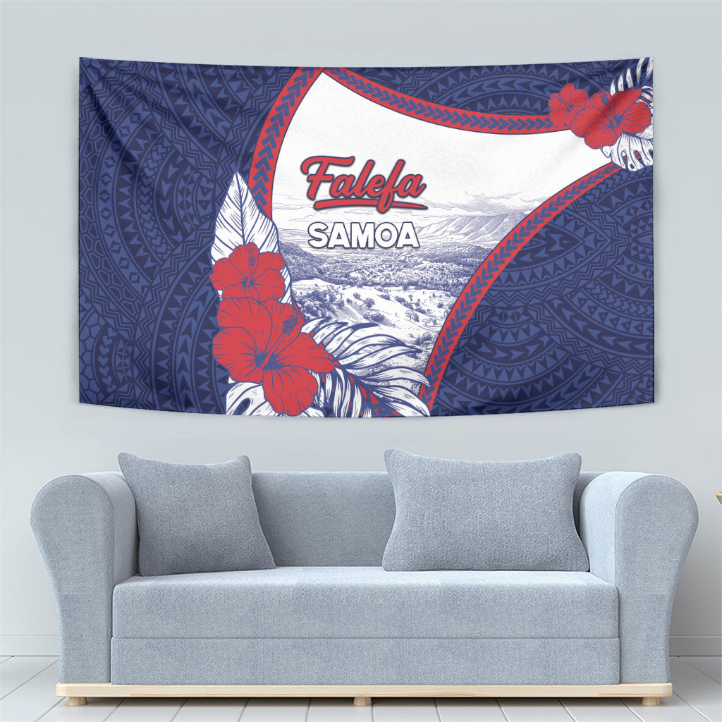 Falefa Samoa Village Tapestry Valley Polynesian Tribal Hibiscus Floral