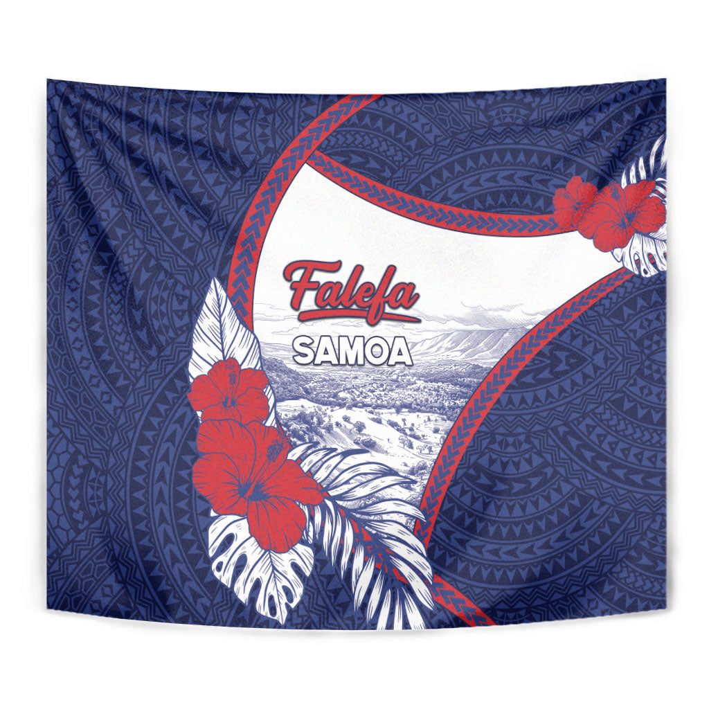 Falefa Samoa Village Tapestry Valley Polynesian Tribal Hibiscus Floral
