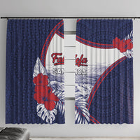 Falefa Samoa Village Window Curtain Valley Polynesian Tribal Hibiscus Floral