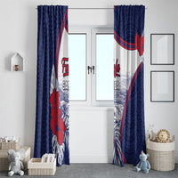 Falefa Samoa Village Window Curtain Valley Polynesian Tribal Hibiscus Floral