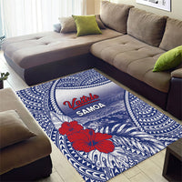 Vaitele Samoa Village Area Rug Falefa Valley Polynesian Tribal Hibiscus Floral