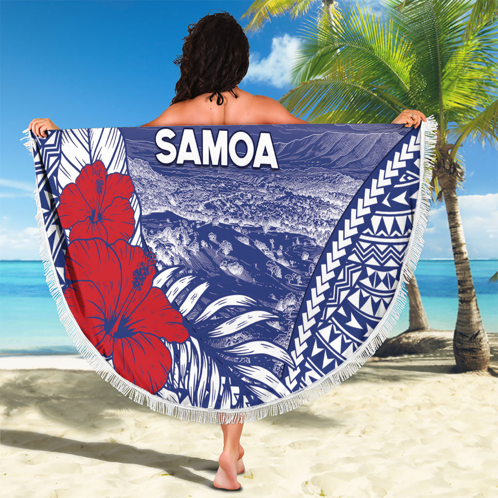 Vaitele Samoa Village Beach Blanket Falefa Valley Polynesian Tribal Hibiscus Floral