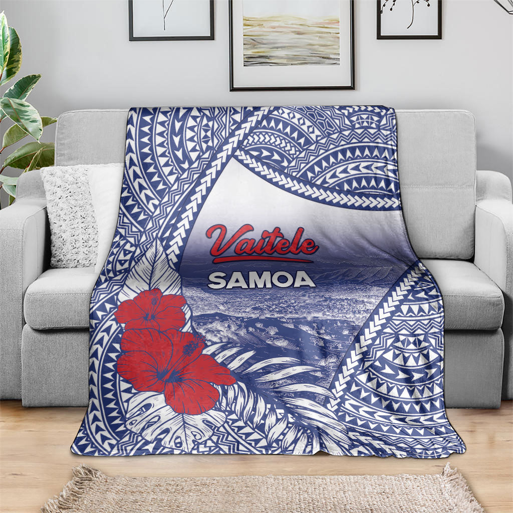 Vaitele Samoa Village Blanket Falefa Valley Polynesian Tribal Hibiscus Floral