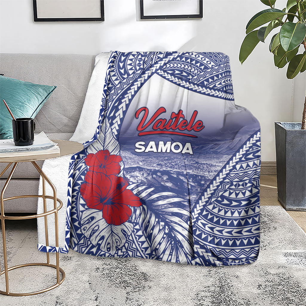 Vaitele Samoa Village Blanket Falefa Valley Polynesian Tribal Hibiscus Floral