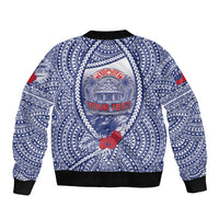 Personalised Vaitele Samoa Village Bomber Jacket Falefa Valley Polynesian Tribal Hibiscus Floral