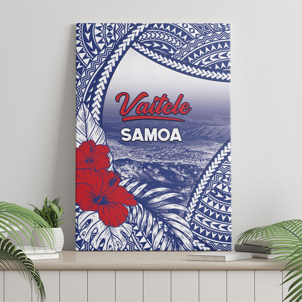 Vaitele Samoa Village Canvas Wall Art Falefa Valley Polynesian Tribal Hibiscus Floral
