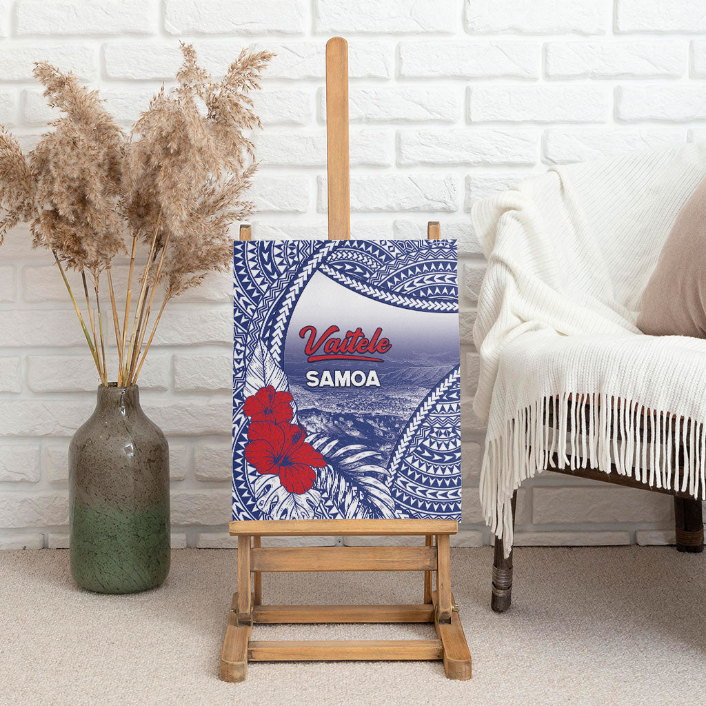 Vaitele Samoa Village Canvas Wall Art Falefa Valley Polynesian Tribal Hibiscus Floral