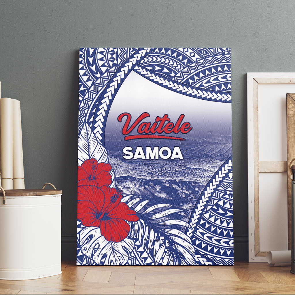 Vaitele Samoa Village Canvas Wall Art Falefa Valley Polynesian Tribal Hibiscus Floral