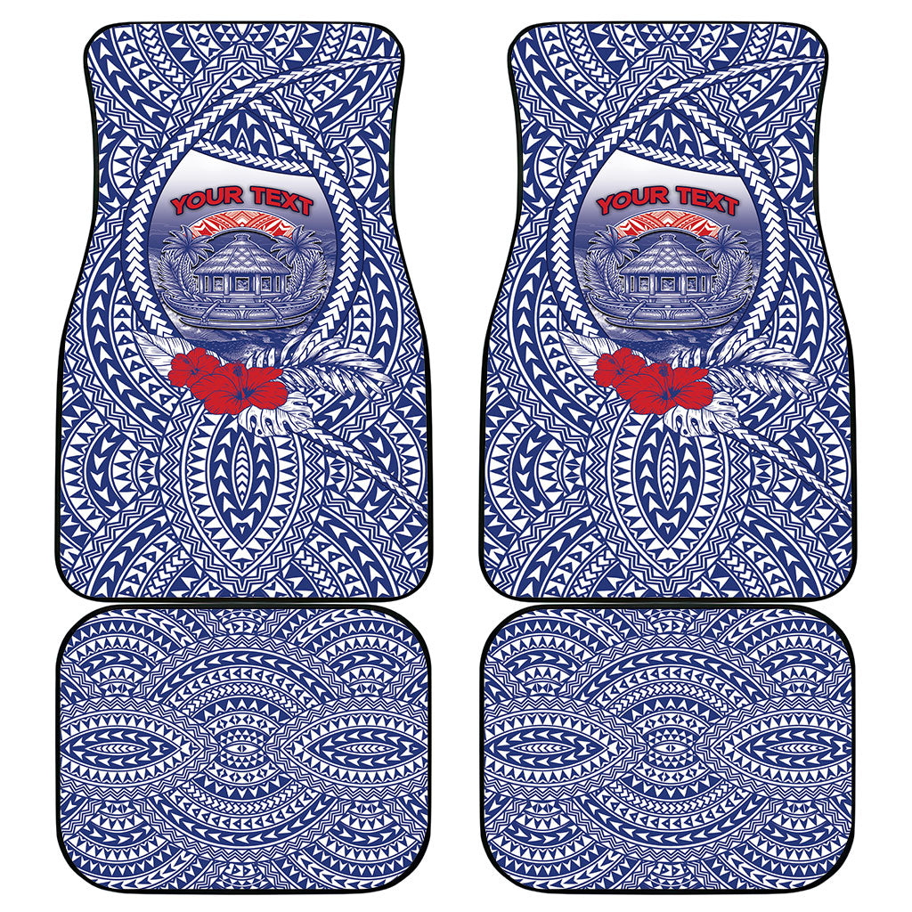 Personalised Vaitele Samoa Village Car Mats Falefa Valley Polynesian Tribal Hibiscus Floral