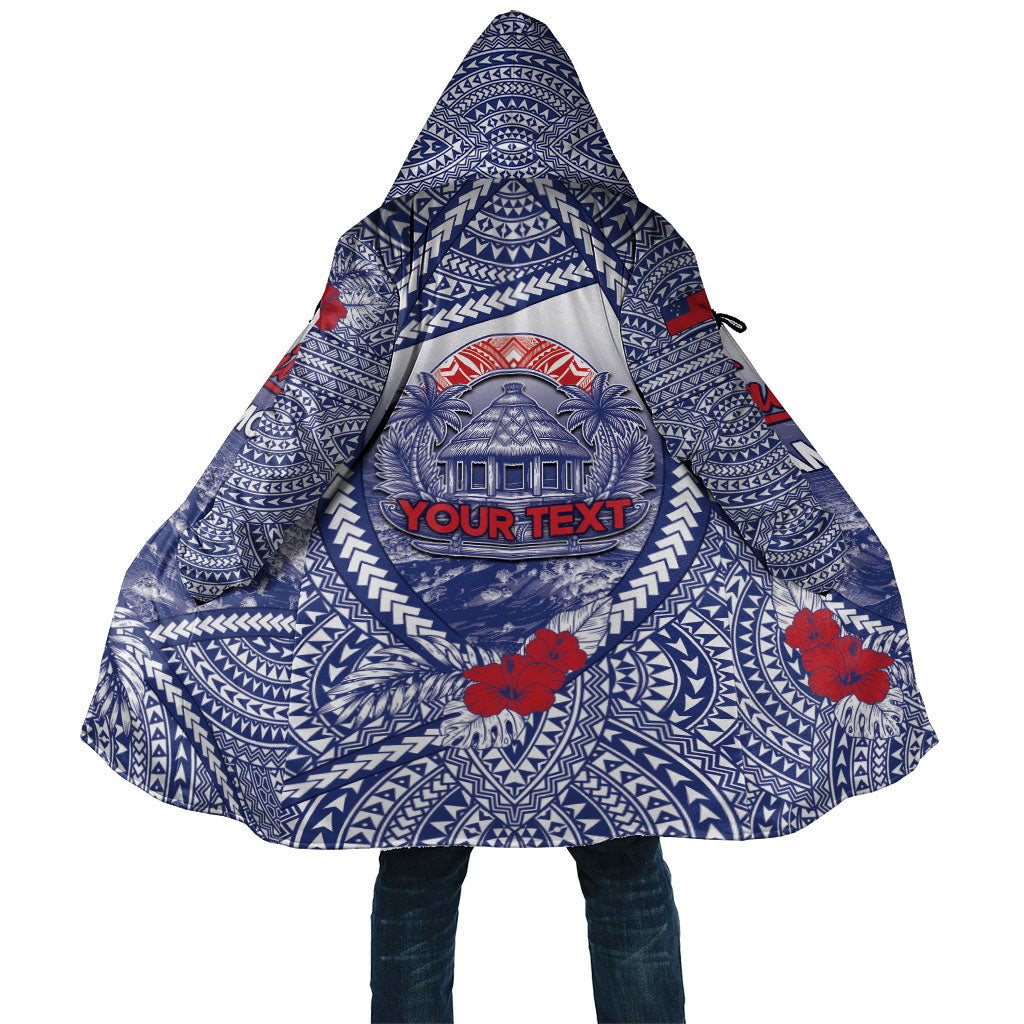 Personalised Vaitele Samoa Village Cloak Falefa Valley Polynesian Tribal Hibiscus Floral DT05 Unisex White - Polynesian Pride