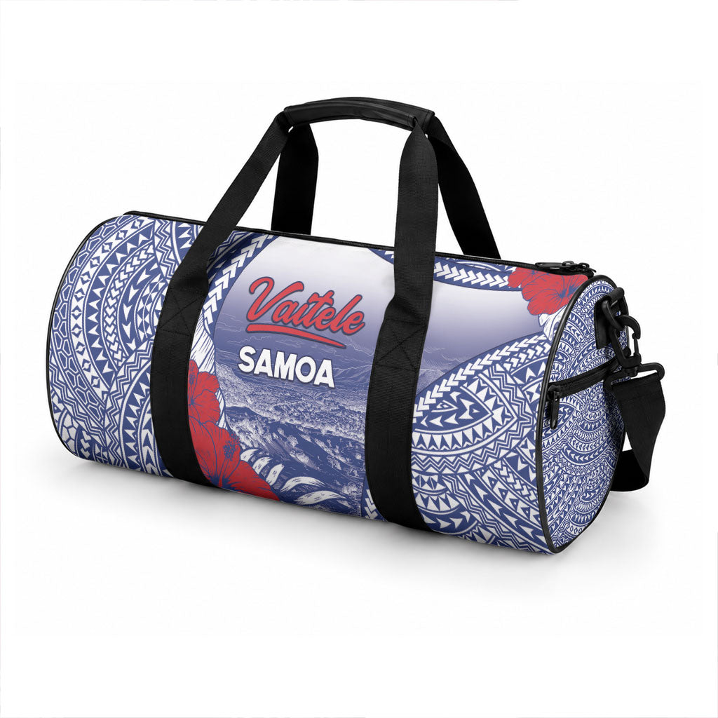 Vaitele Samoa Village Duffle Bag Falefa Valley Polynesian Tribal Hibiscus Floral