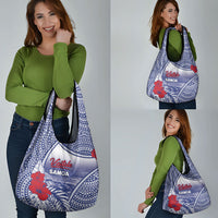 Vaitele Samoa Village Grocery Bag Falefa Valley Polynesian Tribal Hibiscus Floral