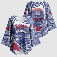 Personalised Vaitele Samoa Village Kimono Sleeve Blouse Falefa Valley Polynesian Tribal Hibiscus Floral