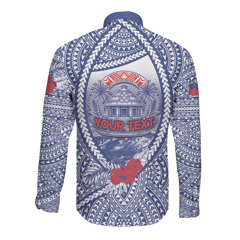 Personalised Vaitele Samoa Village Long Sleeve Button Shirt Falefa Valley Polynesian Tribal Hibiscus Floral