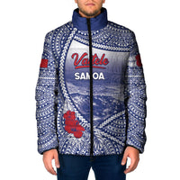 Personalised Vaitele Samoa Village Padded Jacket Falefa Valley Polynesian Tribal Hibiscus Floral