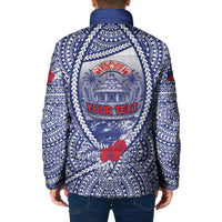 Personalised Vaitele Samoa Village Padded Jacket Falefa Valley Polynesian Tribal Hibiscus Floral