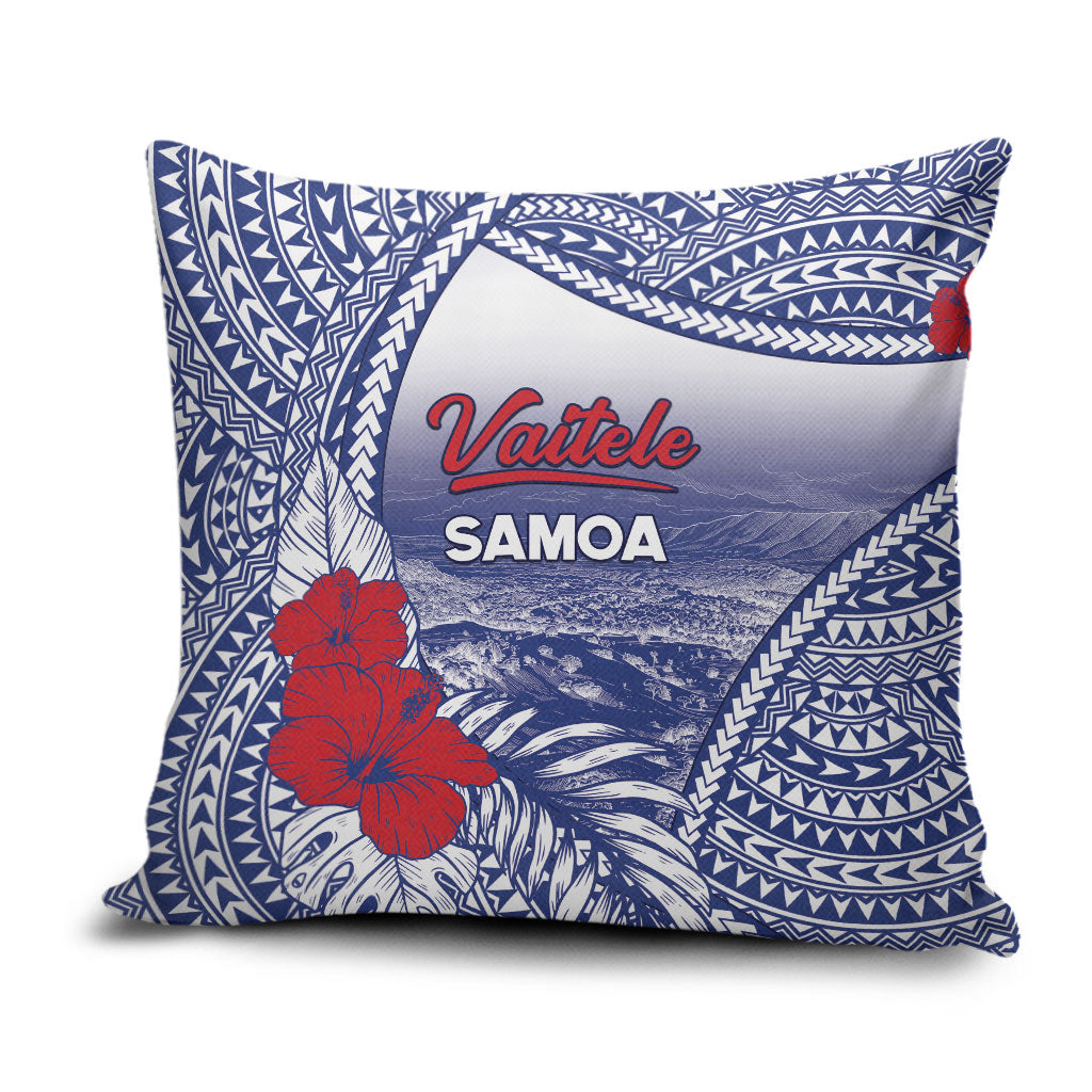 Vaitele Samoa Village Pillow Cover Falefa Valley Polynesian Tribal Hibiscus Floral