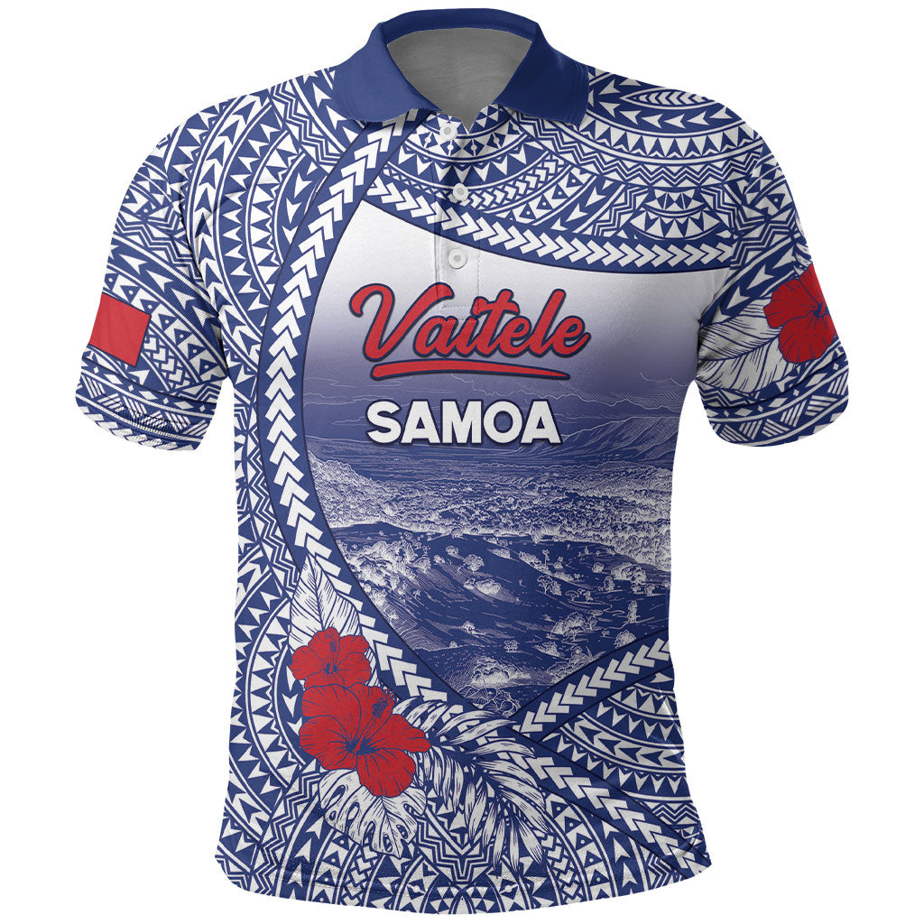 Personalised Vaitele Samoa Village Polo Shirt Falefa Valley Polynesian Tribal Hibiscus Floral