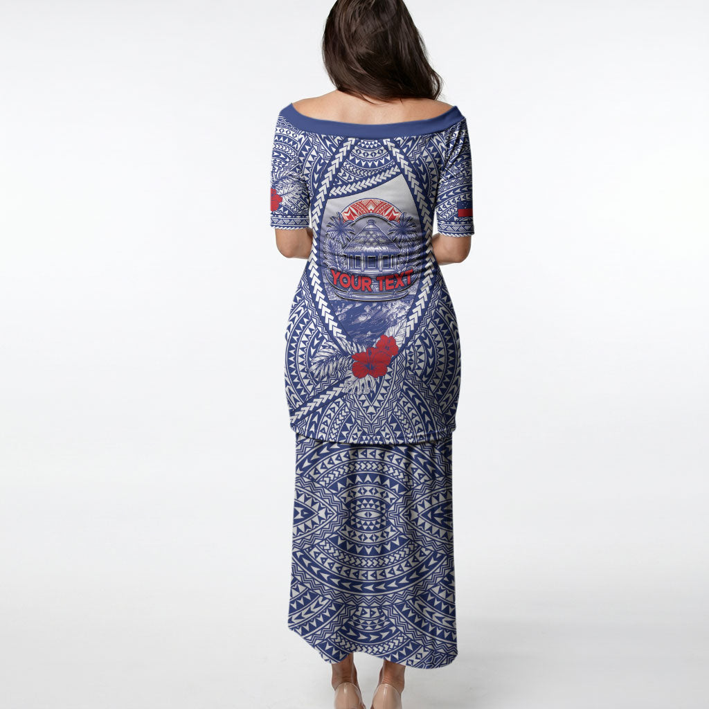 Personalised Vaitele Samoa Village Puletasi Falefa Valley Polynesian Tribal Hibiscus Floral