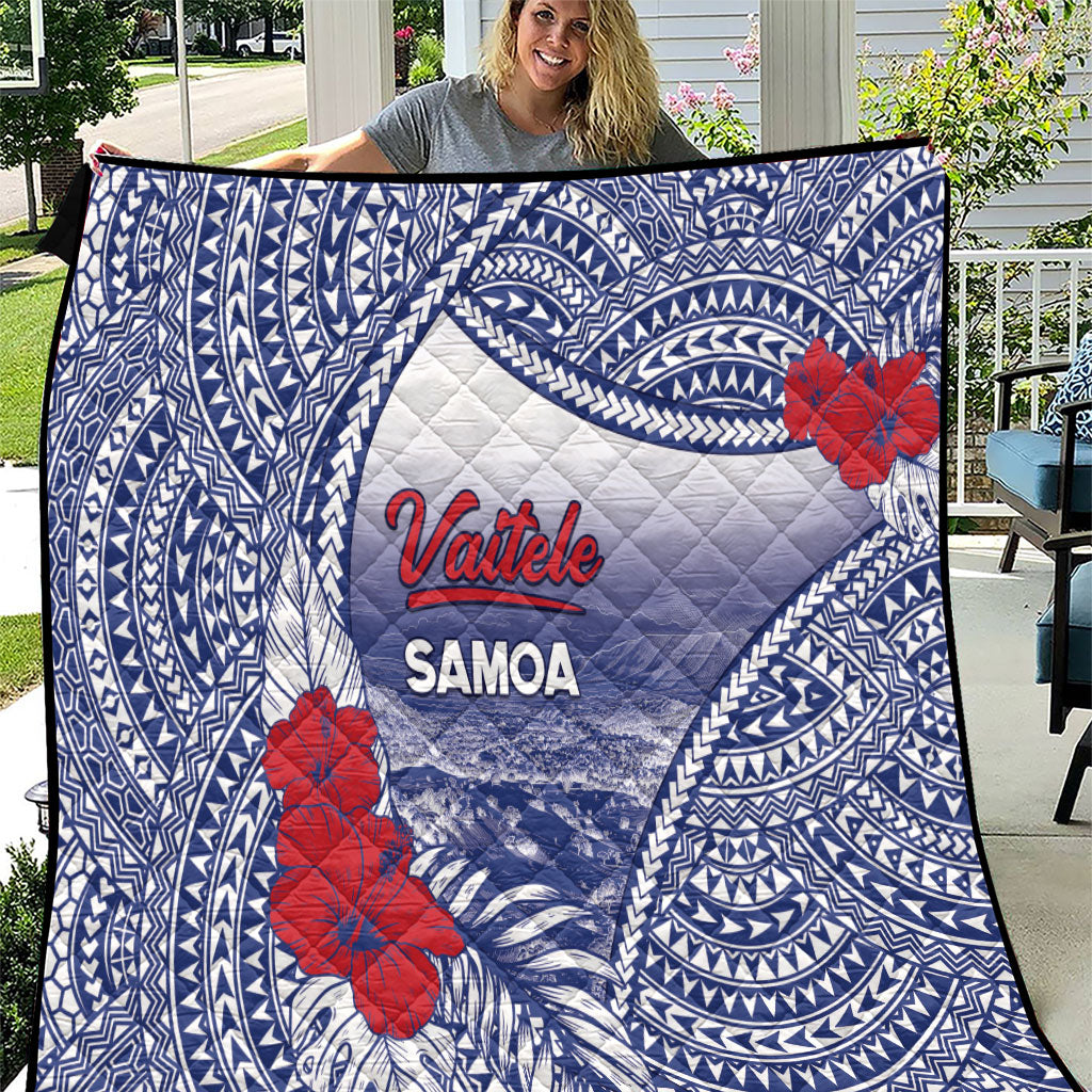 Vaitele Samoa Village Quilt Falefa Valley Polynesian Tribal Hibiscus Floral