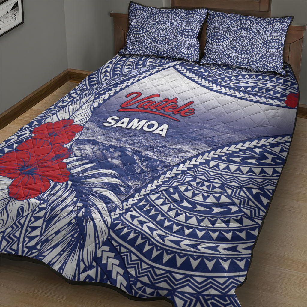 Vaitele Samoa Village Quilt Bed Set Falefa Valley Polynesian Tribal Hibiscus Floral