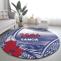 Vaitele Samoa Village Round Carpet Falefa Valley Polynesian Tribal Hibiscus Floral
