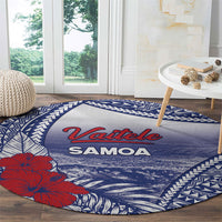 Vaitele Samoa Village Round Carpet Falefa Valley Polynesian Tribal Hibiscus Floral