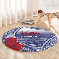 Vaitele Samoa Village Round Carpet Falefa Valley Polynesian Tribal Hibiscus Floral