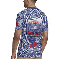 Personalised Vaitele Samoa Village Rugby Jersey Falefa Valley Polynesian Tribal Hibiscus Floral