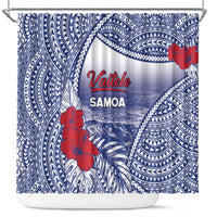 Vaitele Samoa Village Shower Curtain Falefa Valley Polynesian Tribal Hibiscus Floral
