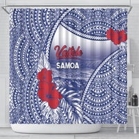 Vaitele Samoa Village Shower Curtain Falefa Valley Polynesian Tribal Hibiscus Floral