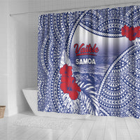 Vaitele Samoa Village Shower Curtain Falefa Valley Polynesian Tribal Hibiscus Floral