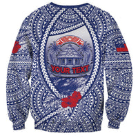 Personalised Vaitele Samoa Village Sweatshirt Falefa Valley Polynesian Tribal Hibiscus Floral