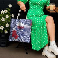 Vaitele Samoa Village Tote Bag Falefa Valley Polynesian Tribal Hibiscus Floral