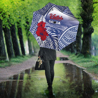 Vaitele Samoa Village Umbrella Falefa Valley Polynesian Tribal Hibiscus Floral