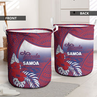 Faleula Samoa Village Laundry Basket Falefa Valley Polynesian Tribal Hibiscus Floral