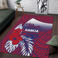 Faleula Samoa Village Area Rug Falefa Valley Polynesian Tribal Hibiscus Floral