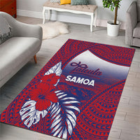 Faleula Samoa Village Area Rug Falefa Valley Polynesian Tribal Hibiscus Floral