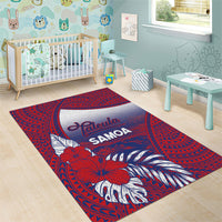 Faleula Samoa Village Area Rug Falefa Valley Polynesian Tribal Hibiscus Floral