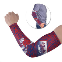 Personalised Faleula Samoa Village Arm Sleeves Falefa Valley Polynesian Tribal Hibiscus Floral